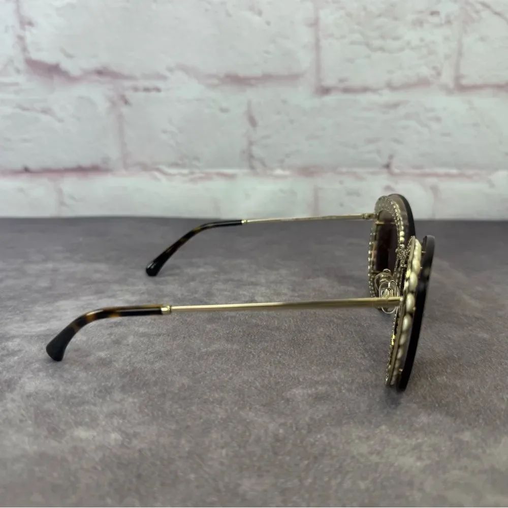Chanel Acetate Metal Pearl Butterfly Sunglasses 4236-H Brown - Picture 9 of 16